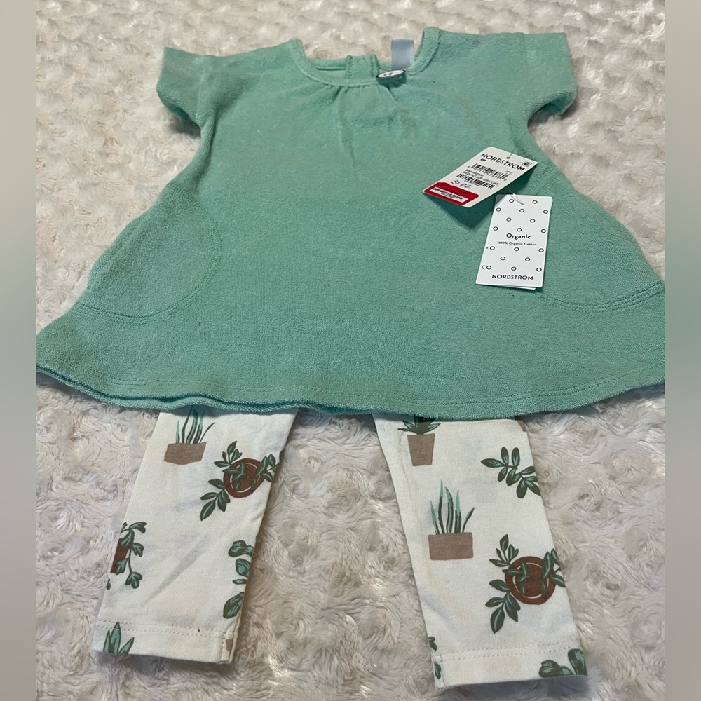 Nordstrom 2 Piece Set NWT - 9 Months - Short Sleeve Terry Top And Leggings